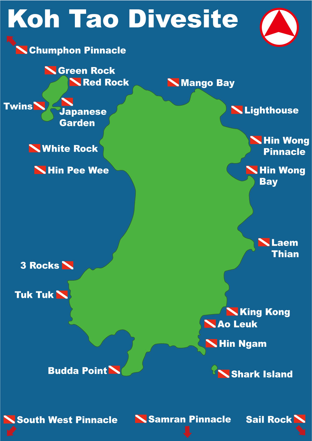 イメージ／タオ島ダイビングポイントマップ／全体マップ（パソコン用の画像）