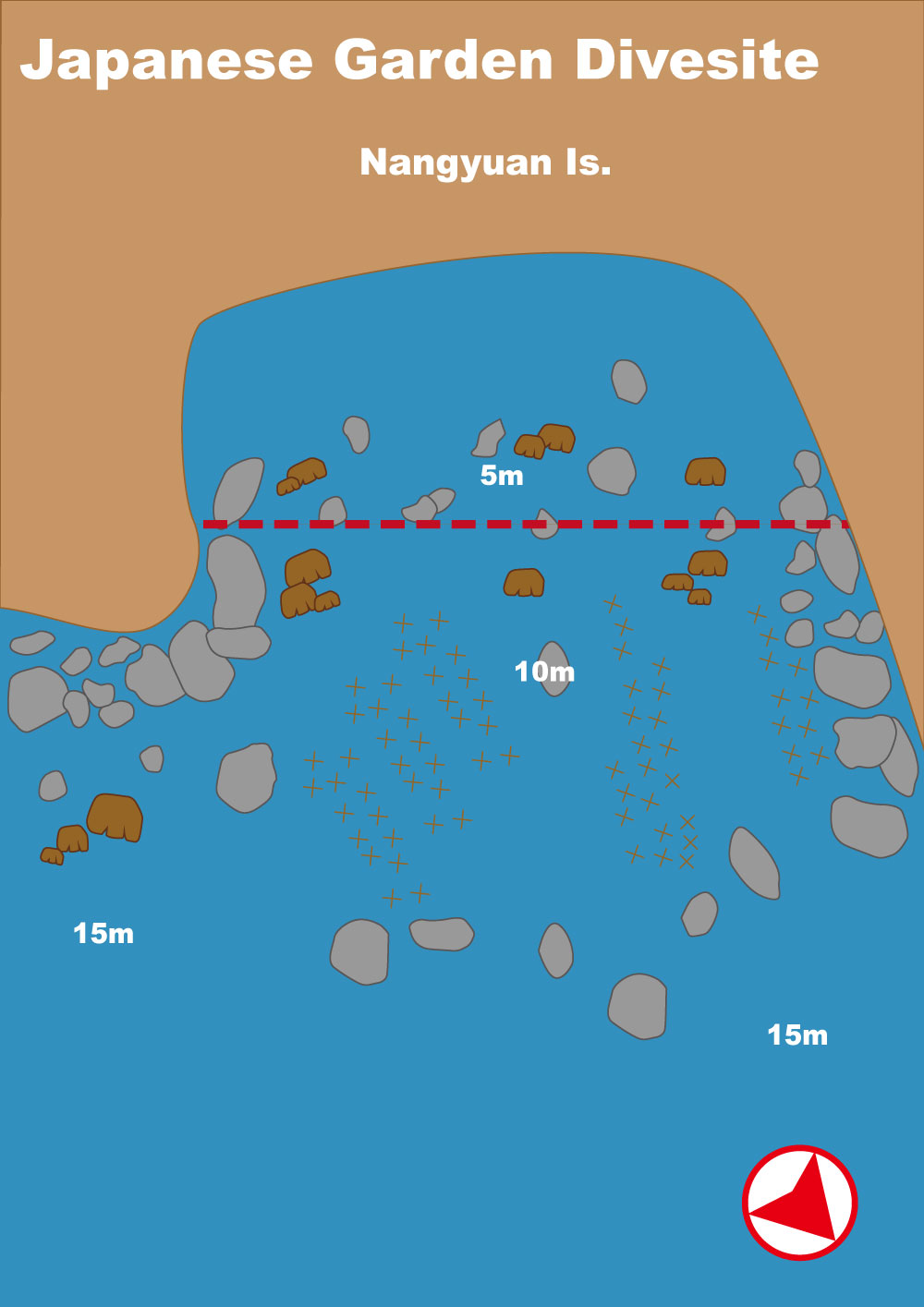 イメージ／タオ島ダイビングポイントマップ／ジャパニーズガーデン（パソコン用の画像）